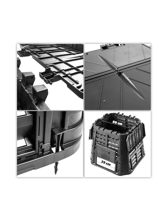 Kadax Coș de Gunoi Plastic Negru 1buc