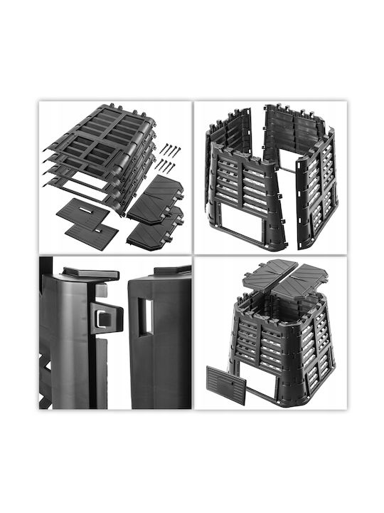 Kadax Coș de Gunoi Plastic Negru 1buc