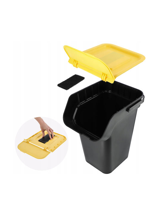 Kadax Coș de Gunoi Plastic Negru 25lt 1buc