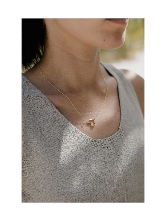 Themelidis Jewels Necklace with design Heart from Gold 14K