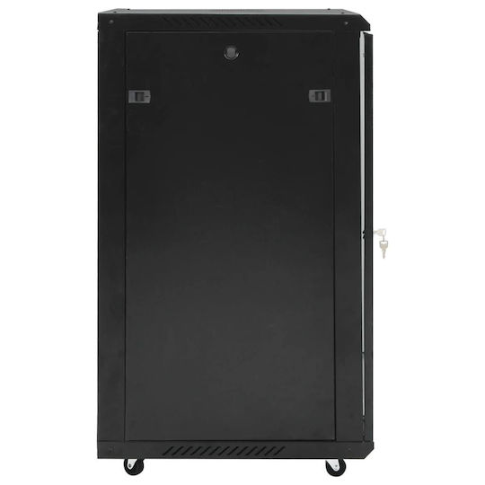 vidaXL Επιδαπέδια Καμπίνα Rack 18U 60x60x100cm Μαύρο 3307631