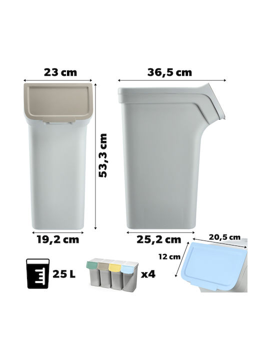 Kadax Abfalleimer Recycling Kunststoff Gray 25Es 1Stück