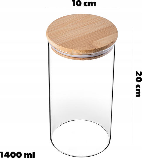 Kadax Kadax Glas Pasta-Vase mit Deckel Transparent 1400ml