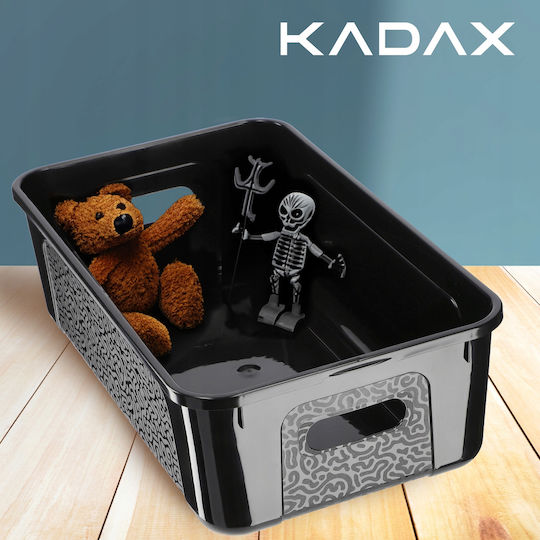 Kadax Plastic Cutie de Depozitare cu Capac Negru 5lt 1buc