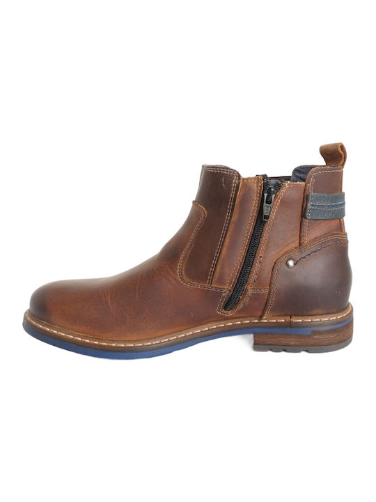 Herren Lederstiefel OUTPUT 620084 Wachsbraun.