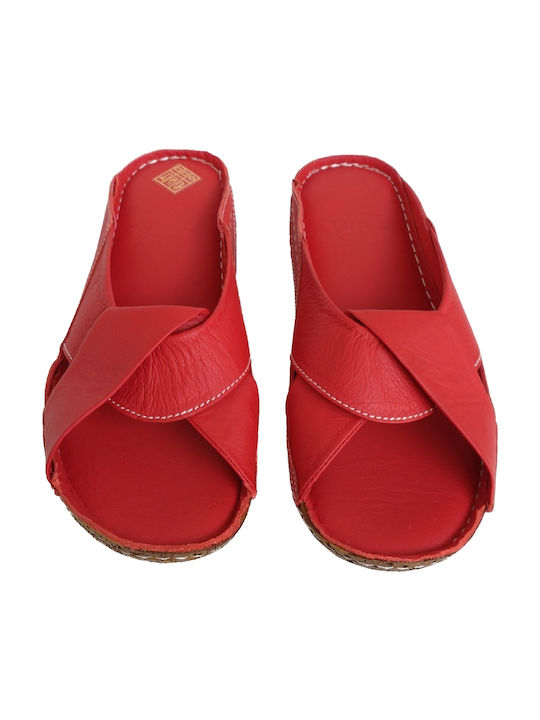 Women's Anatomical Leather Slippers GOTSI ANATOMIC 600.RE Red Leather.