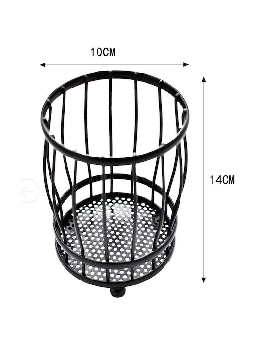 Tpster Suport De Scurgere Pentru Tacâmuri Metalic Negru 10x14cm