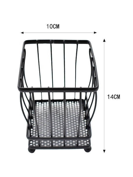 Tpster Suport De Scurgere Pentru Tacâmuri Metalic Negru 10x10x14cm