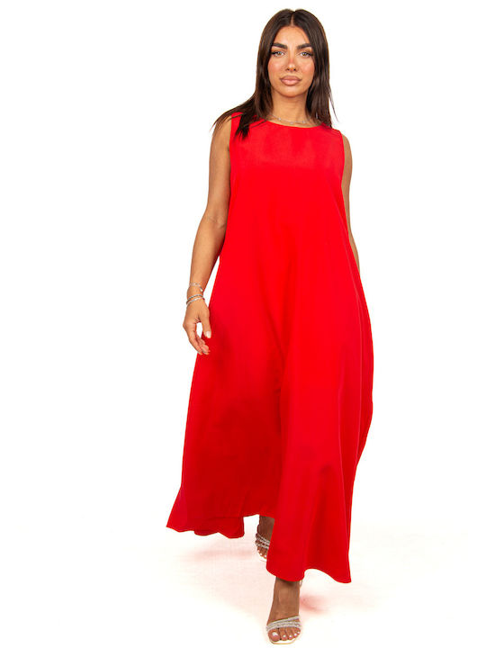 Kavadoura Kleid mit Taschen Rot