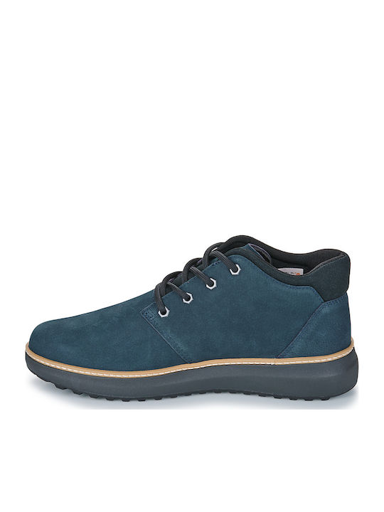 Leather Navy Blue Men's Boots