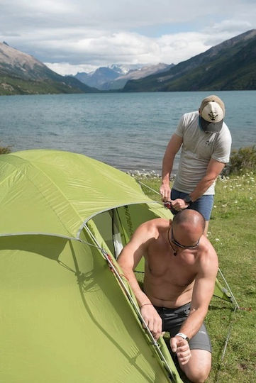 Husky Sawaj Triton 3 Camping Tent Igloo Green 4 Seasons for 3 People Waterproof 3000mm 300x250x130cm