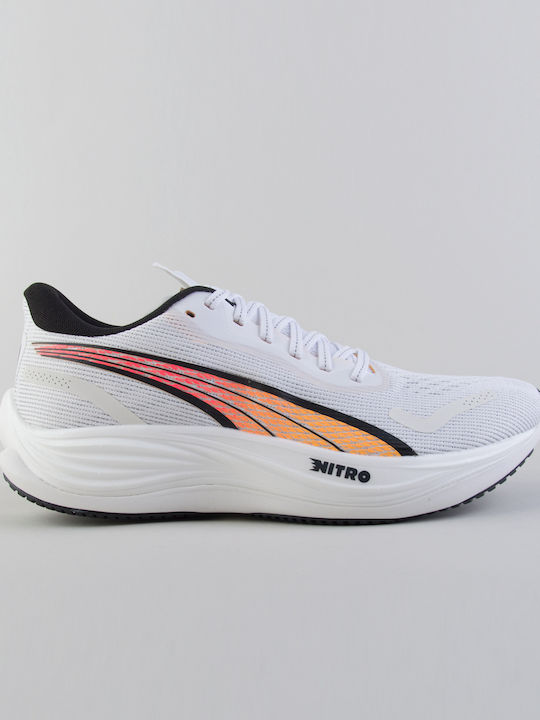 Puma Velocity Nitro 3 Ανδρικά Αθλητικά Παπούτσια Running Λευκό - Πορτοκαλί