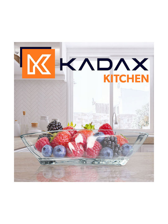 Kadax Serving Bowl Round Glass Transparent 2pcs