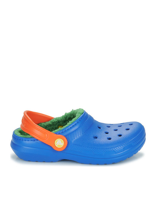 Kids Slippers Blue Classic Lined Clog