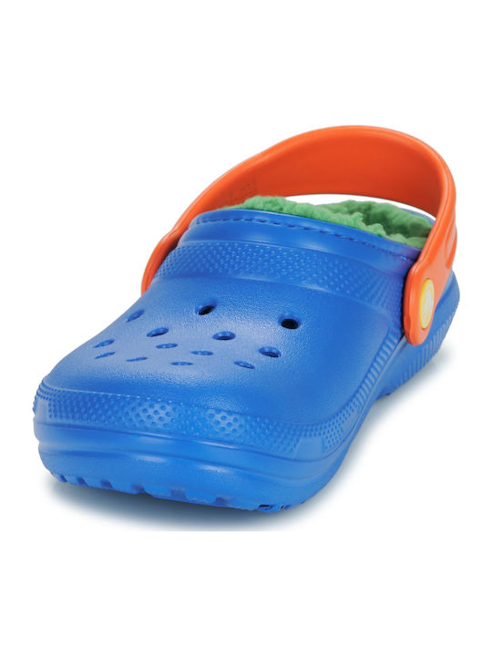Kids Slippers Blue Classic Lined Clog
