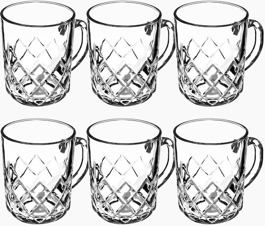 Kadax Mug Glass Transparent 230ml 6pcs