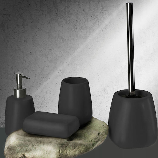 Kadax Kadax Badezimmerzubehör-Set Keramik Schwarz 3 Stücke Kadax Kadax Badezimmerzubehör-Set Keramik Schwarz 3 Stücke