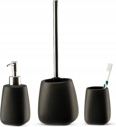 Kadax Set Accesorii Pentru Baie Ceramică Neagră 3 Bucăți
