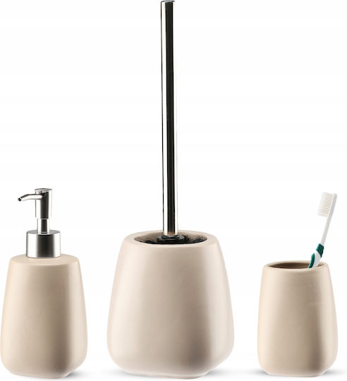Kadax Set Accesorii Pentru Baie Ceramică Bej 3 Bucăți
