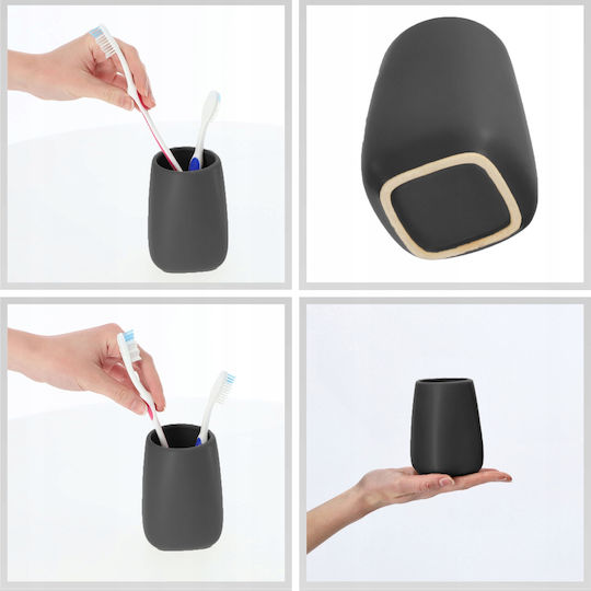 Kadax Set Accesorii Pentru Baie Ceramică Gri 3 Bucăți