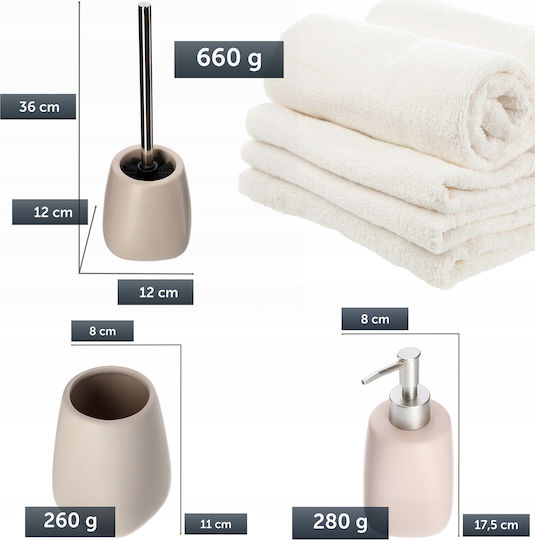 Kadax Set Accesorii Pentru Baie Ceramică Bej 3 Bucăți