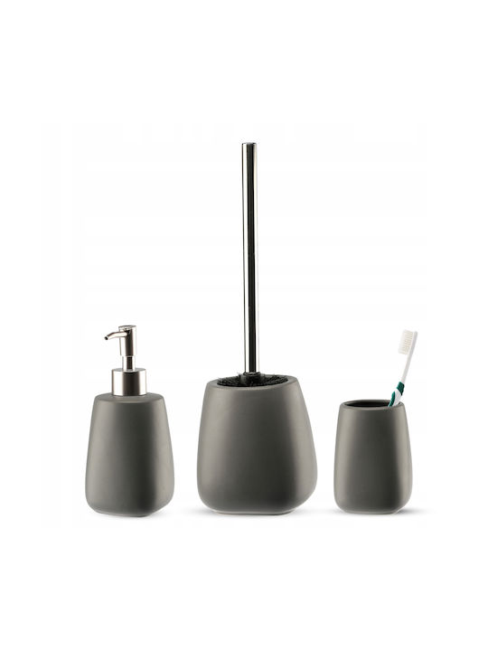 Kadax Kadax Ceramic Bathroom Accessory Set Gray 3 Pieces