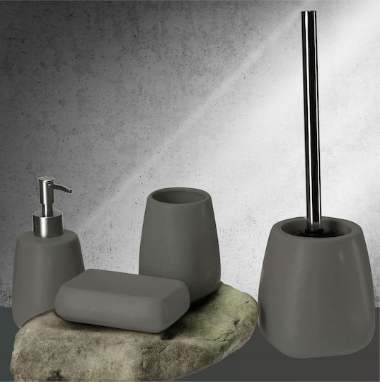 Kadax Set Accesorii Pentru Baie Ceramică Gri 3 Bucăți