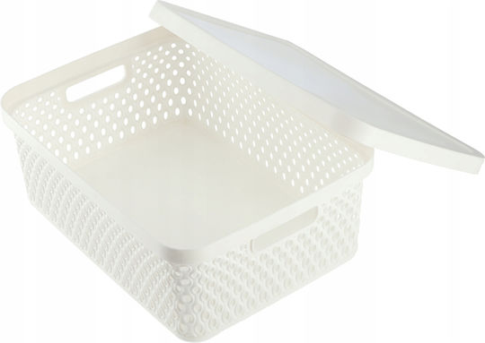 Kadax Storage Basket Plastic with Lid White 12lt 1pcs