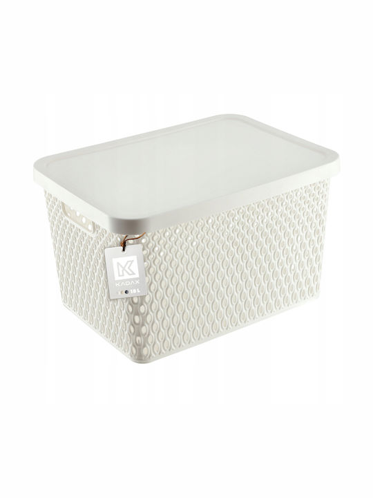 Kadax Coș de Depozitare Plastic cu capac Alb 18lt 1buc