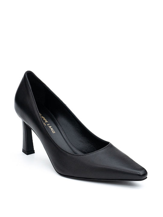 Philippe Lang Leather Pointed Pumps 400alba7 Black 400alba7/nero