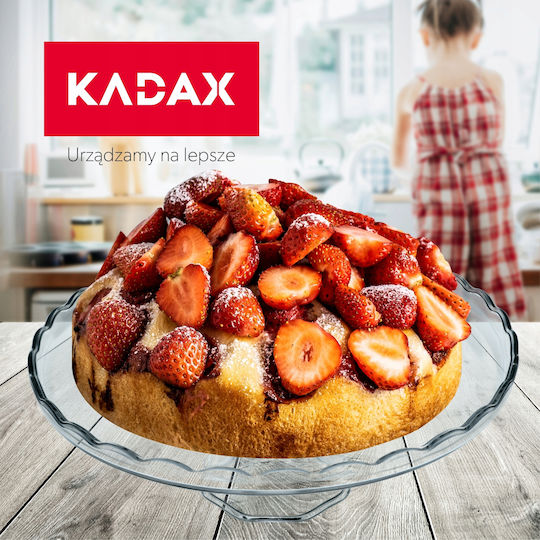 Kadax Τουρτιέρα Γυάλινη με Καπάκι & Πόδι Διάφανη