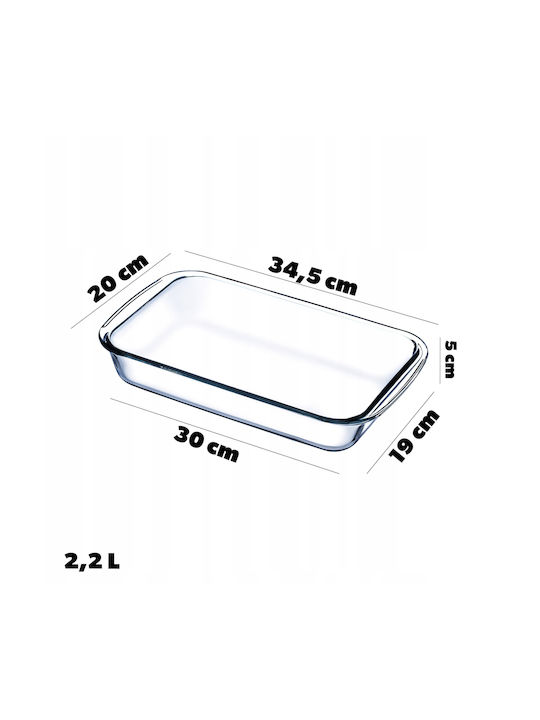 Kadax Ορθογώνιο Πυρίμαχο Σκεύος Γυάλινο 2200ml