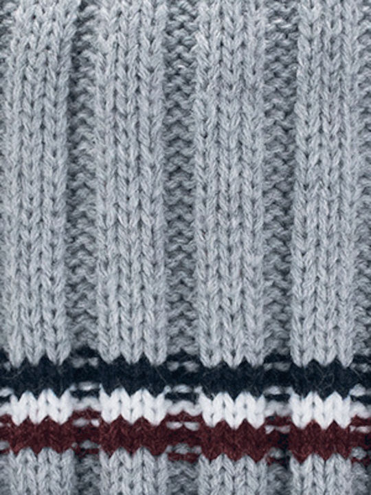 Cabaia Pom Pom Beanie Unisex Beanie Knitted in Gray color