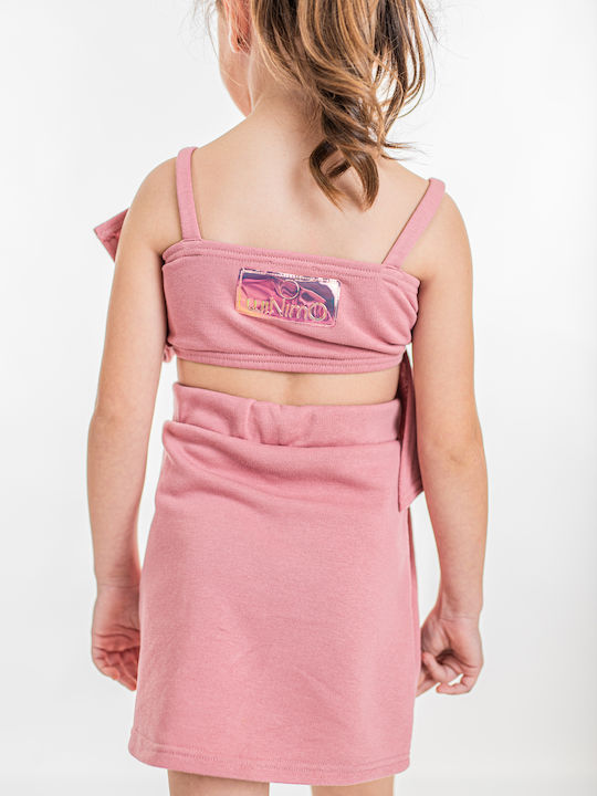 Kinder-Set mit Rock Winter 2Stück Rosa