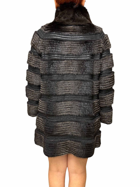 Scurtă Blană de damă Charcoal