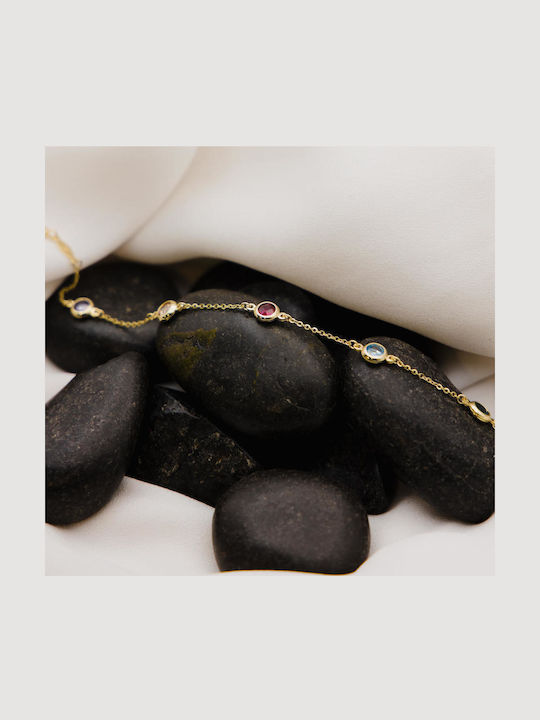 Themelidis Jewels Παιδικό Βραχιόλι από Χρυσό 9K με Πέτρες