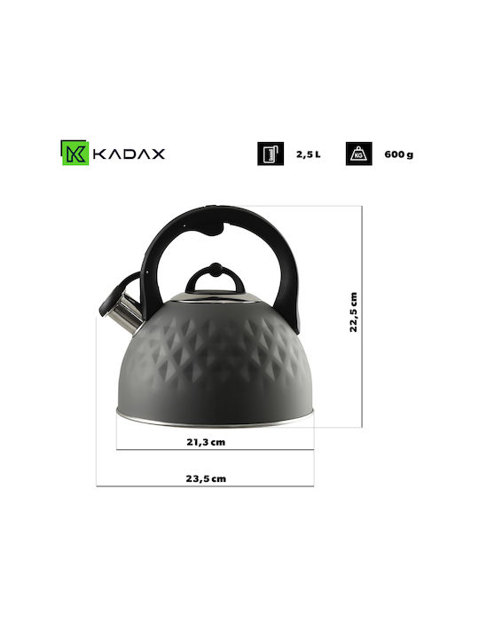Kadax Teekanne Rostfreier Stahl Gray 2500ml