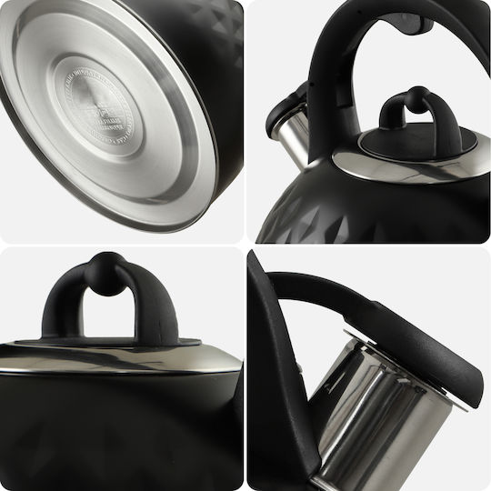 Kadax Teekanne Rostfreier Stahl Schwarz 2500ml