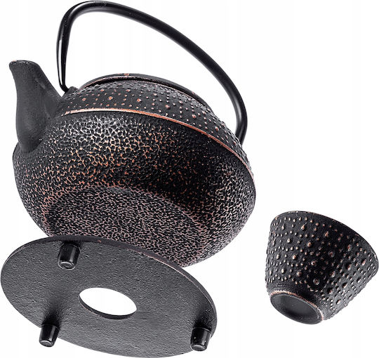 Kadax Kadax Teekanne mit Tasse Gusseisen Schwarz 800ml
