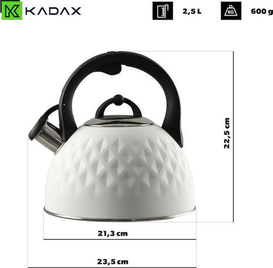 Kadax Ceainic Inox Alb 2500ml