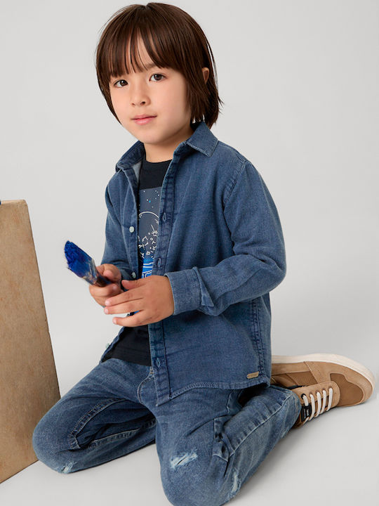 Mayoral Kids Denim Shirt Blue