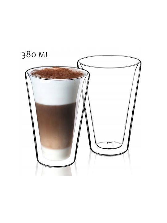 Kadax Set de pahare Cafea / Cafea grecească Freddo din Sticlă 2buc