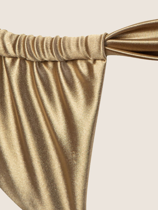 Bikinihosen Brasil Hohe Taille Gold