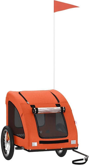 vidaXL Dog Carrying Orange Bicycle Trailer for 45kg Pets L125xW66xH63cm