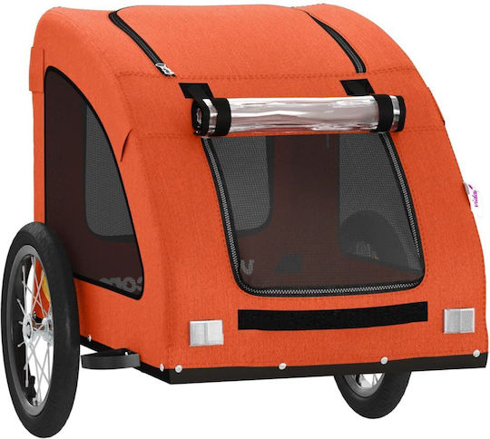 vidaXL Dog Carrying Orange Bicycle Trailer for 45kg Pets L125xW66xH63cm