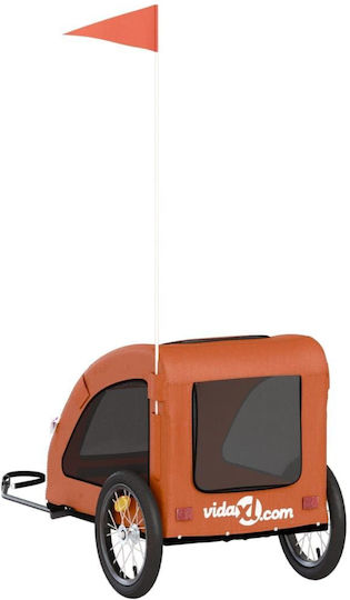 vidaXL Dog Carrying Orange Bicycle Trailer for 45kg Pets L125xW66xH63cm