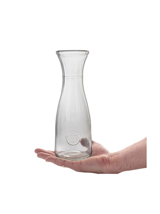 Kadax Sticlă Carafă de Servire Vin cu Dop Transparentă 1000ml 1buc