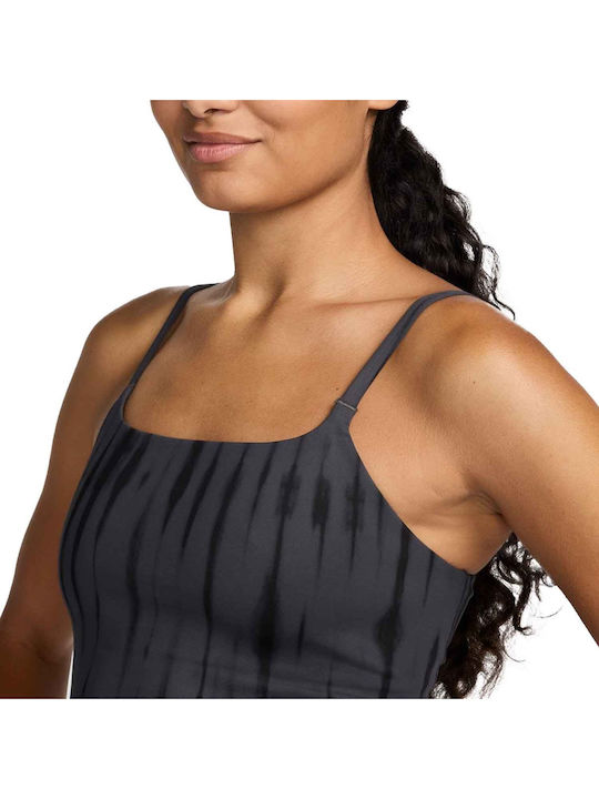 Dri-Fit One Lightsupport Printed Sports Bra Γυναικείο Μπουστάκι Γκρι