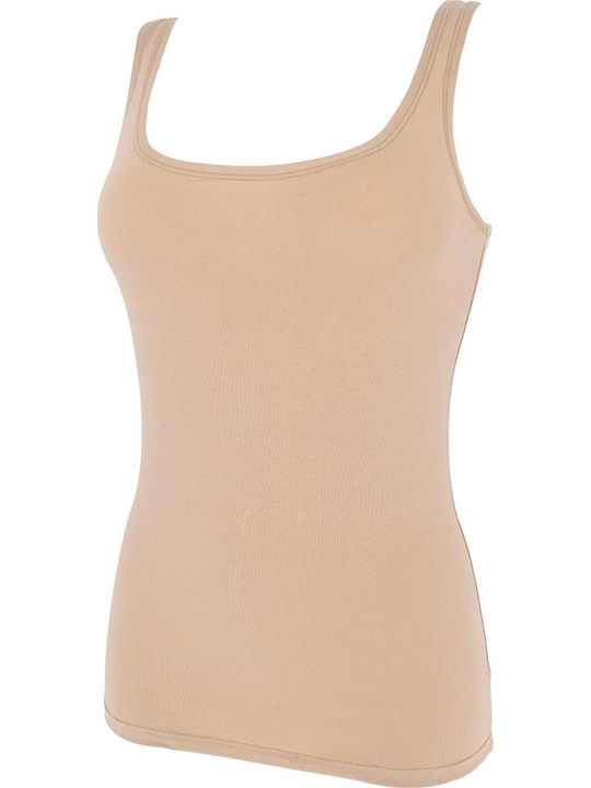 Women's T-Shirt with Spaghetti Strap Beige