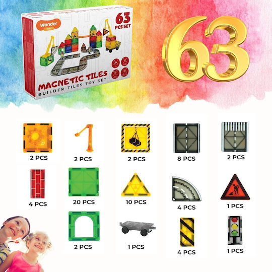 Wonder Toys Magnetic Construction Toy Pieces Classic